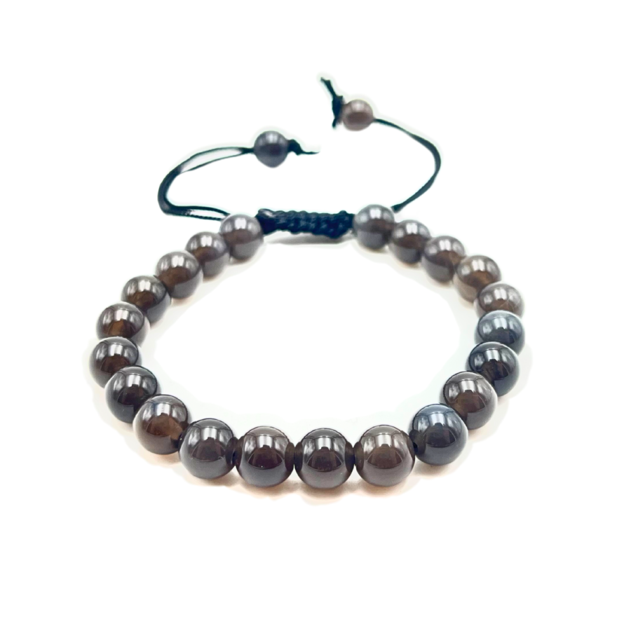 Silver Obsidian Single Stone Dori Bracelet