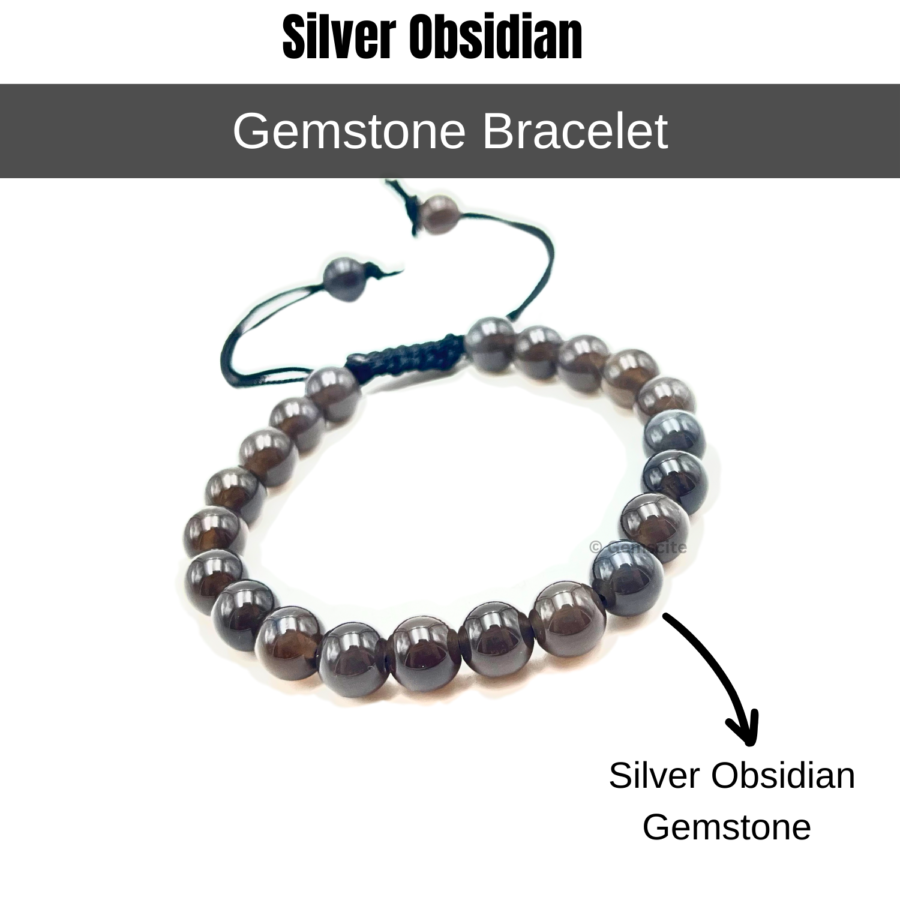 Silver Obsidian Single Stone Dori Bracelet - Image 2