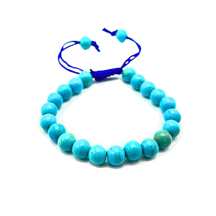 Synthetic Turquoise Single Stone Dori Bracelet