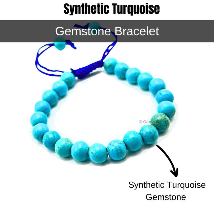 Synthetic Turquoise Single Stone Dori Bracelet - Image 2