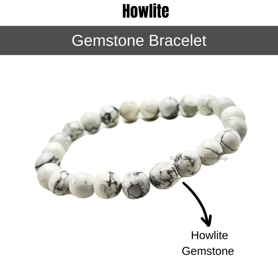 Howlite Single Stone Bracelet - Image 2