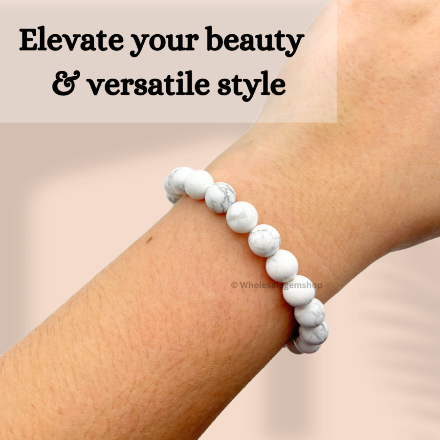 Howlite Single Stone Bracelet - Image 5