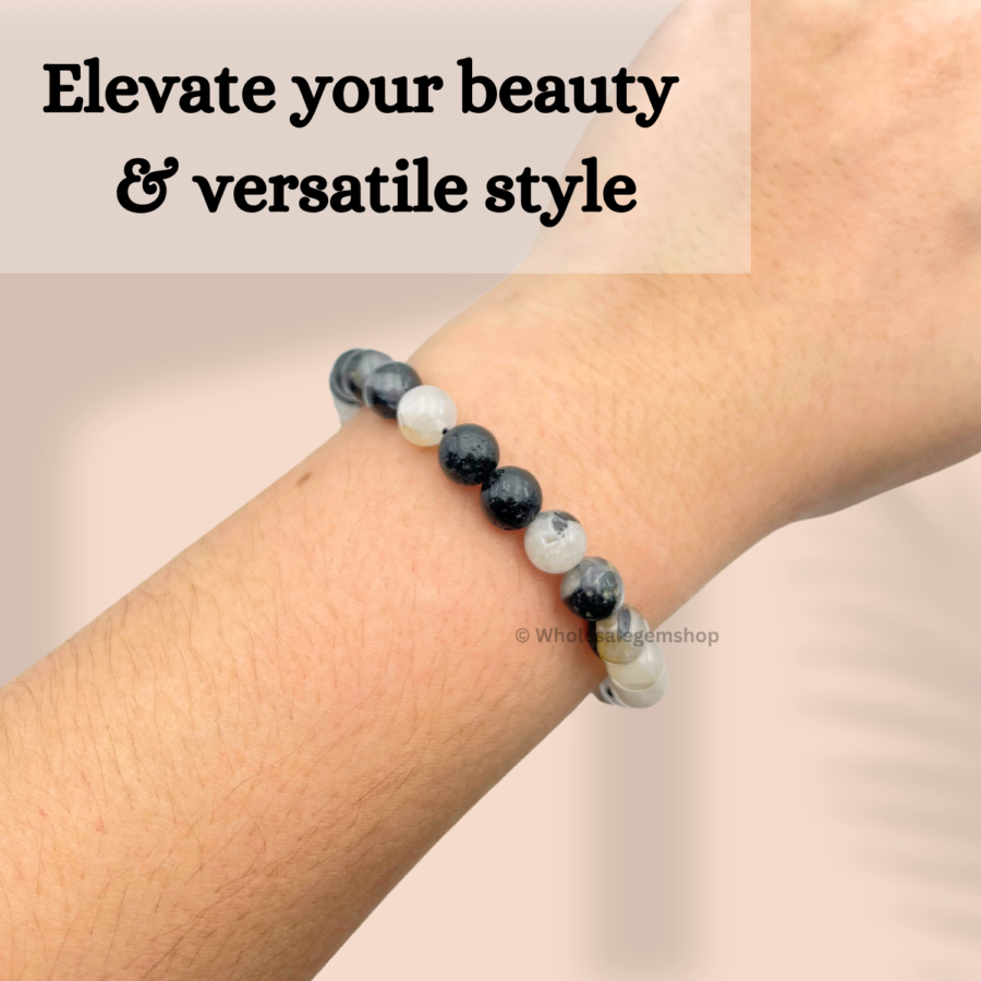 Black Rutile Single Stone Bracelet - Image 5