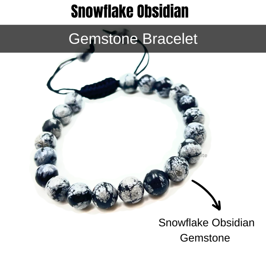 Snowflake Obsidian Single Stone Dori Bracelet - Image 2