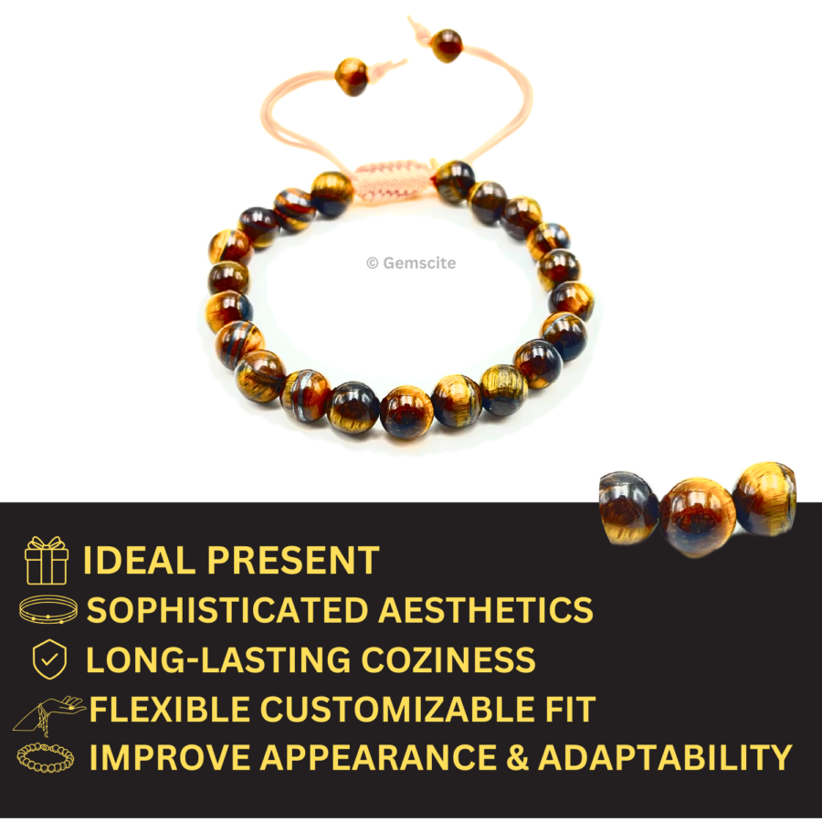 Tiger Eye Agate Single Stone Dori Bracelet - Image 5