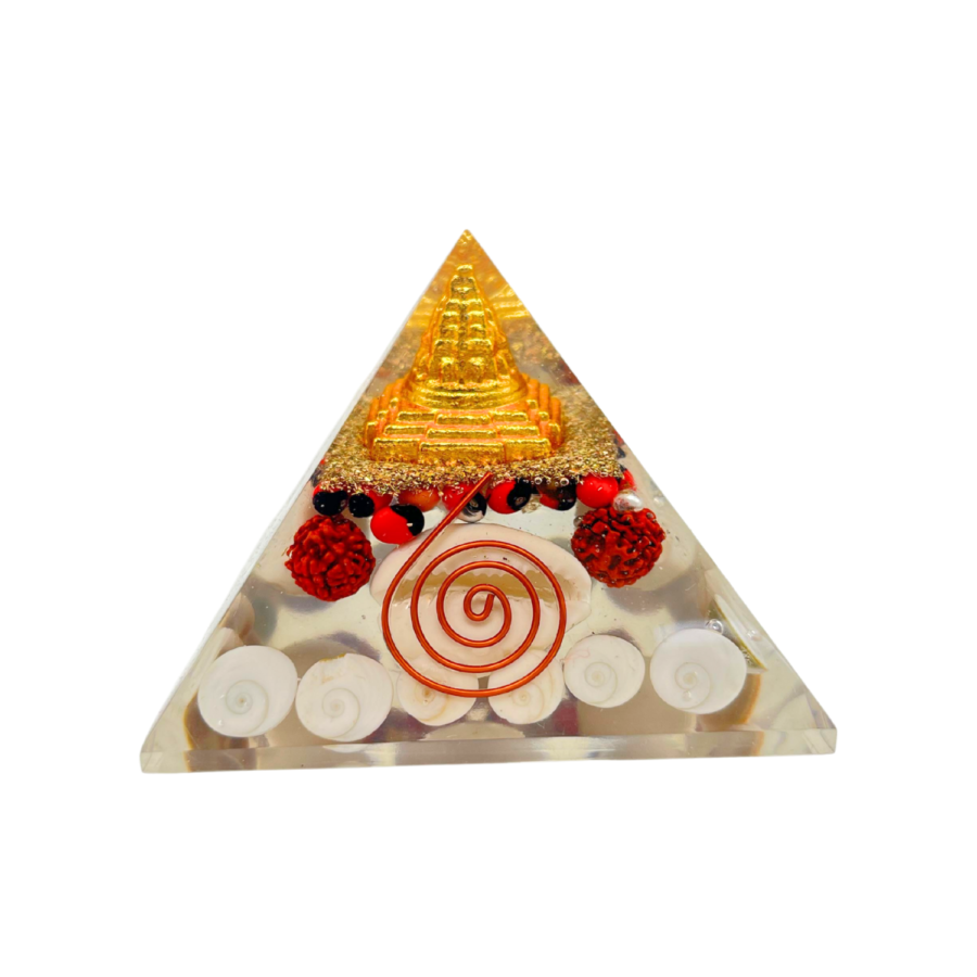 Laxmi Wealth Pyramid - Shree Yantra, Gomati Chakra, Rudraksha, Kodi (Regular)