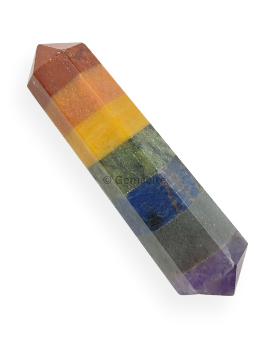 7 Chakra Bonded Double Point Tower-3 inch - Image 4